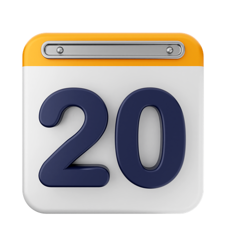 20º calendário  3D Icon