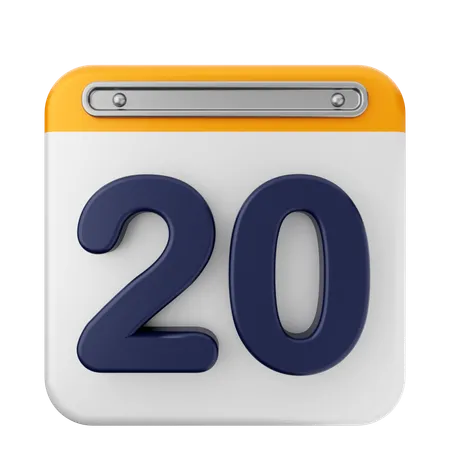 20º calendário  3D Icon