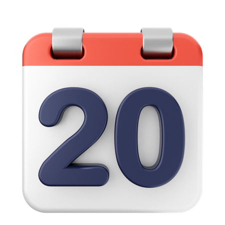 20º calendário  3D Icon