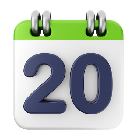 20º calendário  3D Icon