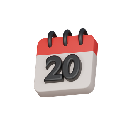 20º dia vigésimo  3D Icon