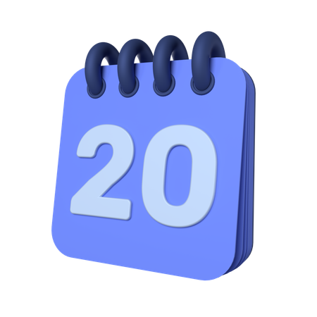 20th Calendar  3D Icon
