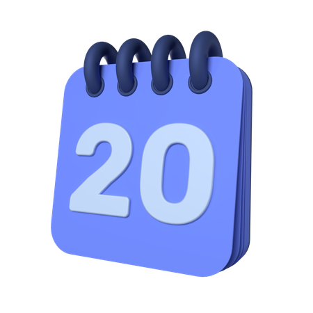 20th Calendar  3D Icon