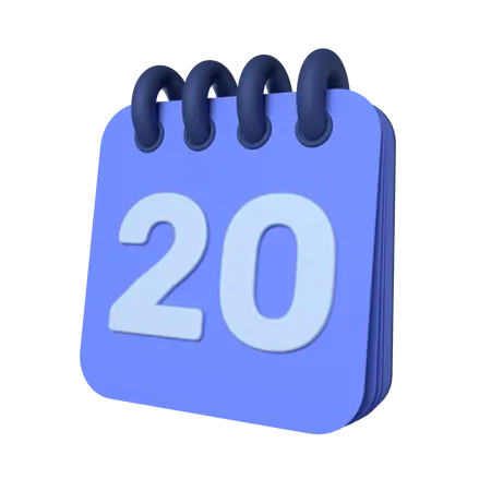 20th Calendar  3D Icon