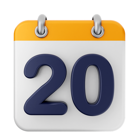 20th Calendar  3D Icon