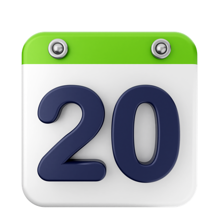 20th Calendar  3D Icon