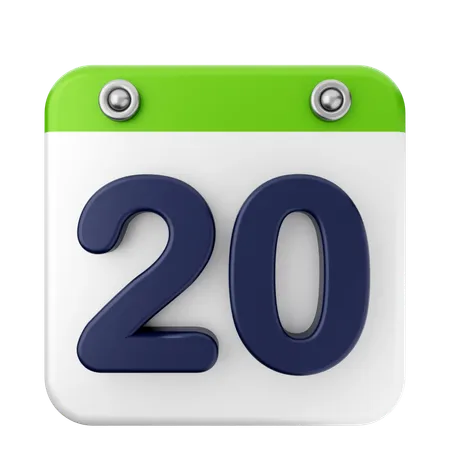 20th Calendar  3D Icon