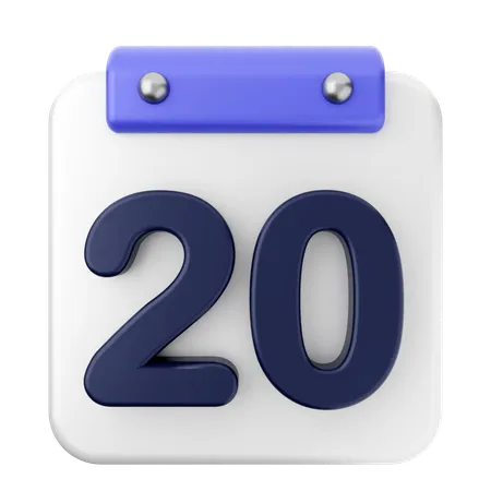 20th Calendar  3D Icon