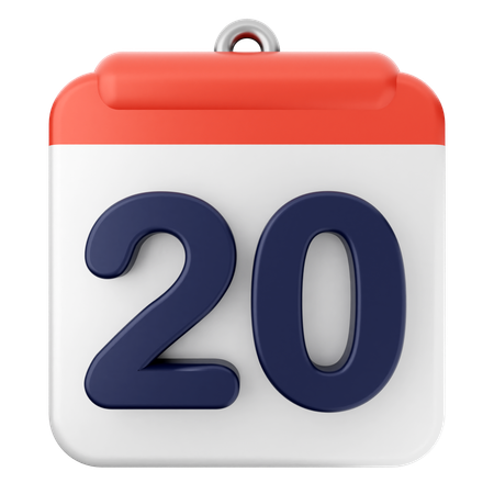 20th Calendar  3D Icon