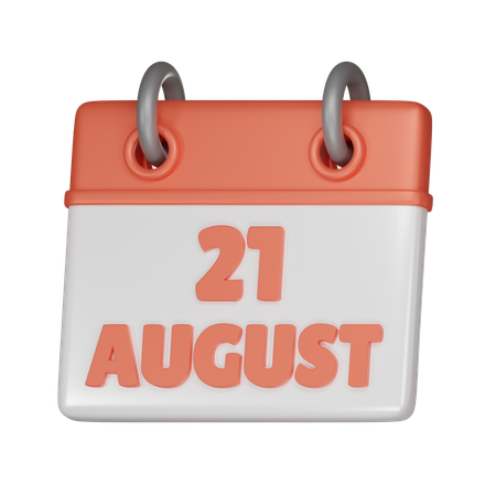 21. August  3D Icon