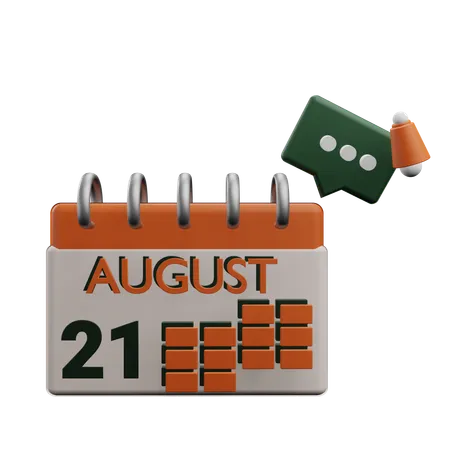 21 august  3D Icon