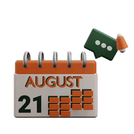 21 august  3D Icon