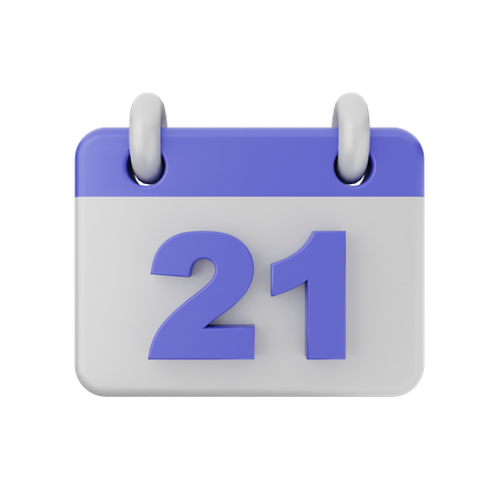 Calendrier de 21 dates  3D Icon