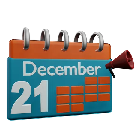 21 de dezembro  3D Icon