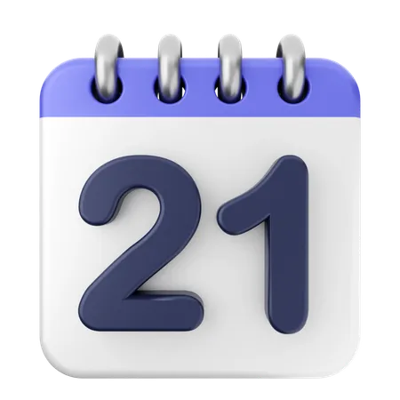 Calendario 21  3D Icon