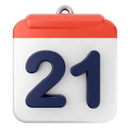 Calendario 21  3D Icon