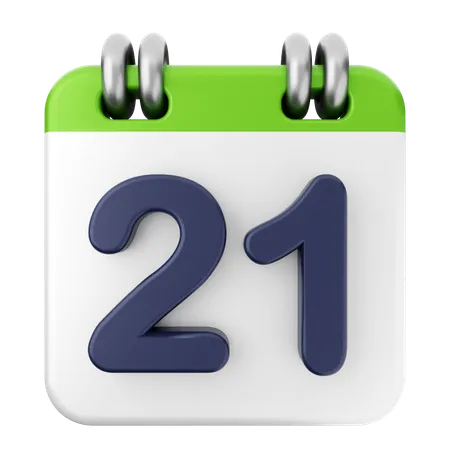 21e Calendrier  3D Icon