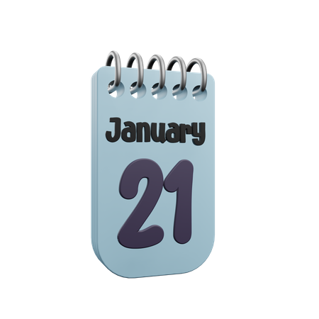 Calendario 21 de enero  3D Icon