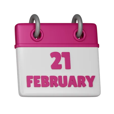 21 February  3D Icon