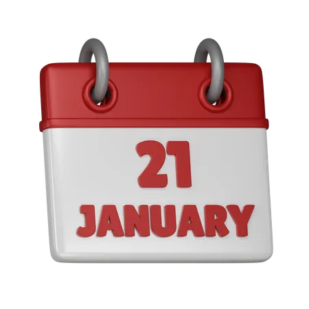 21 January  3D Icon