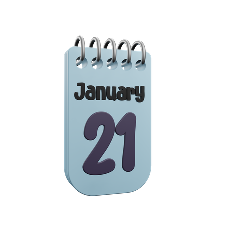 Calendrier du 21 janvier  3D Icon