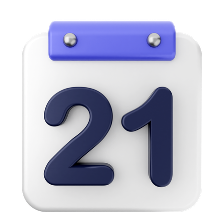 21º Calendário  3D Icon