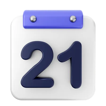 21º Calendário  3D Icon