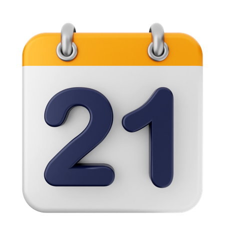 21º Calendário  3D Icon