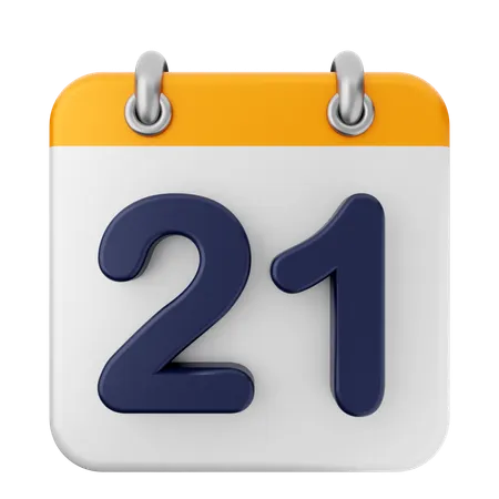 21º Calendário  3D Icon