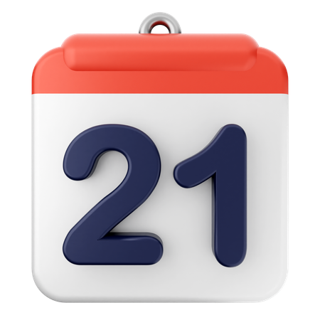 21º Calendário  3D Icon