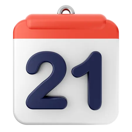 21º Calendário  3D Icon