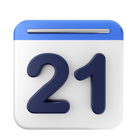 21º Calendário  3D Icon