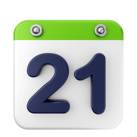 21º Calendário  3D Icon