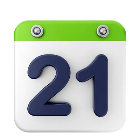 21º Calendário  3D Icon