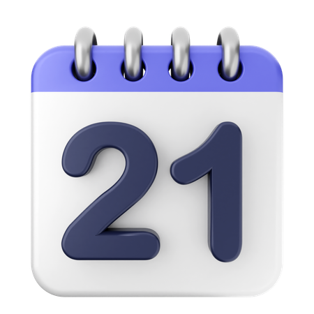 21º Calendário  3D Icon