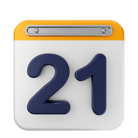 21º Calendário  3D Icon