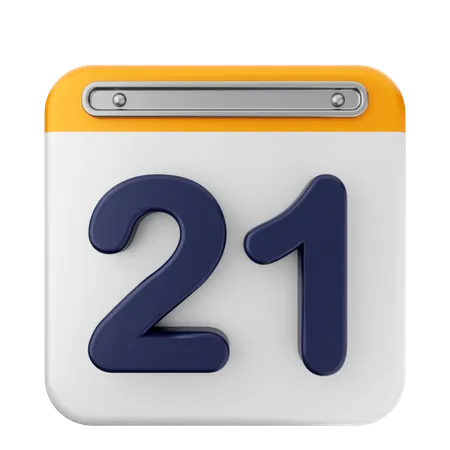 21º Calendário  3D Icon