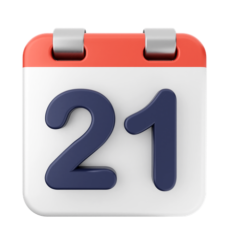 21º Calendário  3D Icon