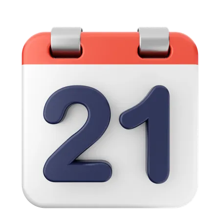 21º Calendário  3D Icon