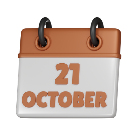 21 de octubre  3D Icon