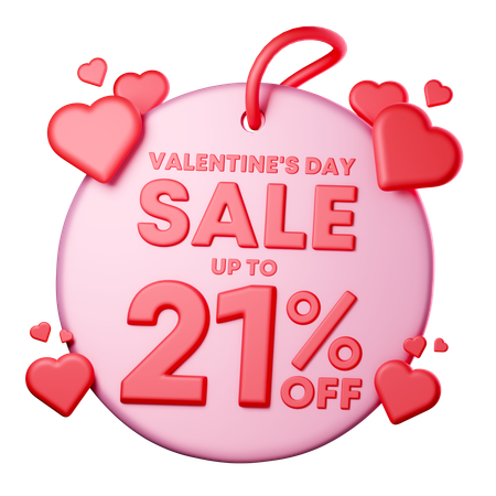 21 Percentage Discount  3D Icon