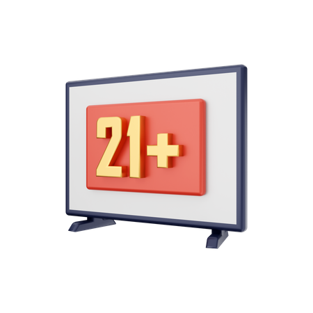 21 plus channel  3D Illustration