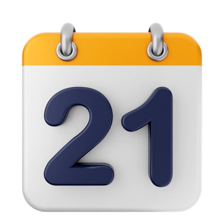 21 Th Calendar  3D Icon