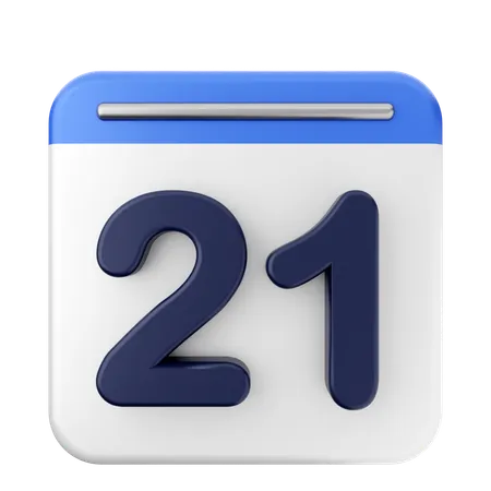 21 Th Calendar  3D Icon