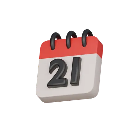 21st The Twenty First Day 3 D Icon 3D Icon