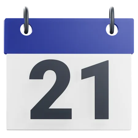 3 D 21st Twenty One Day Of Month Calendar Illustration 3D Icon