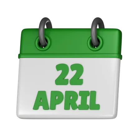 22 April  3D Icon