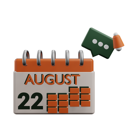 22 august  3D Icon