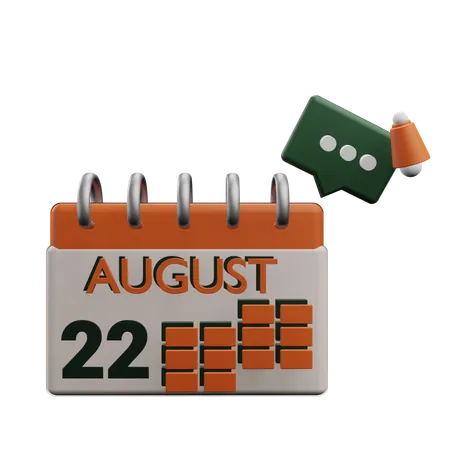 22 august  3D Icon