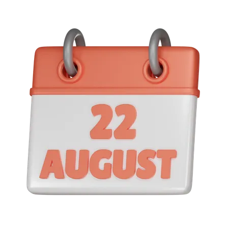 22 August  3D Icon